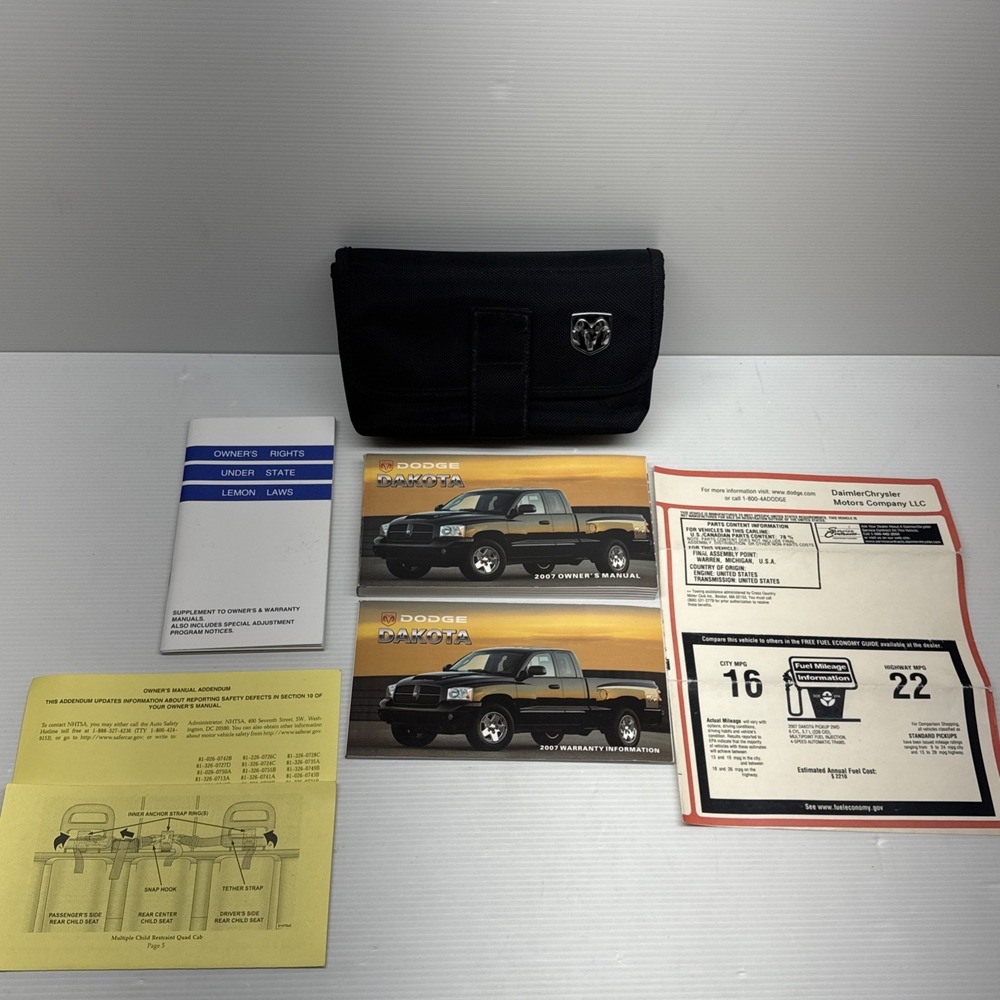 2007 Dodge Dakota Factory Owners Owner's Manual